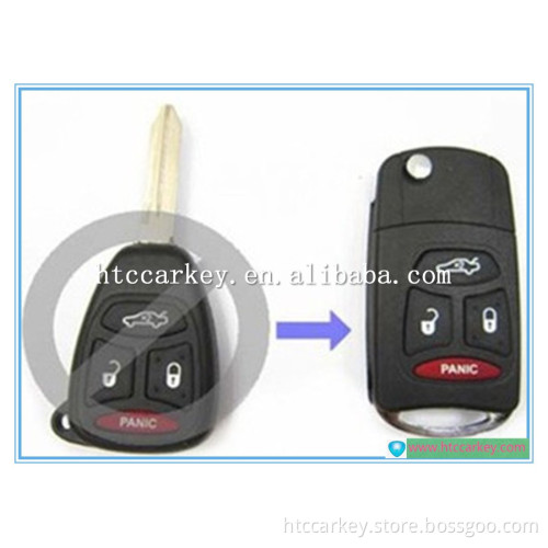 Top quality car key shell for Chrysler key shell 3+1 Button(Big) Modified No Battery Holder flip key remote